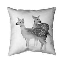 Begin Home Decor 5541-1818-AN453-1 18 x 18 in. Faon Black & White-Double Sided Print Indoor Pillow