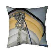 Begin Home Decor 5541-1818-CO82-1 18 x 18 in. The Yellow Boat-Double Sided Print Indoor Pillow