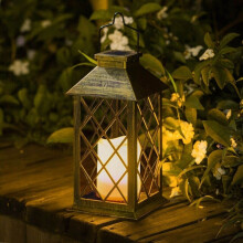 Waterproof LED Solar Lantern Light Powered Hanging Outdoor Garden Candle Lamp