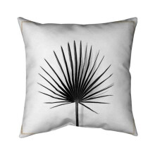 Begin Home Decor 5541-2020-FL303-1 20 x 20 in. Cabbage Palm Leaf with Gold Lines-Double Sided Print Indoor Pillow