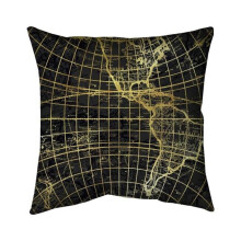Begin Home Decor 5541-2020-CI73 20 x 20 in. Black & Marine World Map Globe-Double Sided Print Indoor Pillow