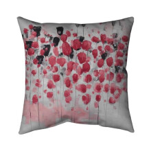 Begin Home Decor 5541-2626-AB23-1 26 x 26 in. Abstract Pink Flowers Field-Double Sided Print Indoor Pillow