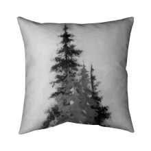 Begin Home Decor 5541-2020-LA65 20 x 20 in. Silhouette of Black & Grey Trees-Double Sided Print Indoor Pillow