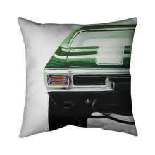 Begin Home Decor 5541-2020-TR79 20 x 20 in. Classic Dark Green Car-Double Sided Print Indoor Pillow