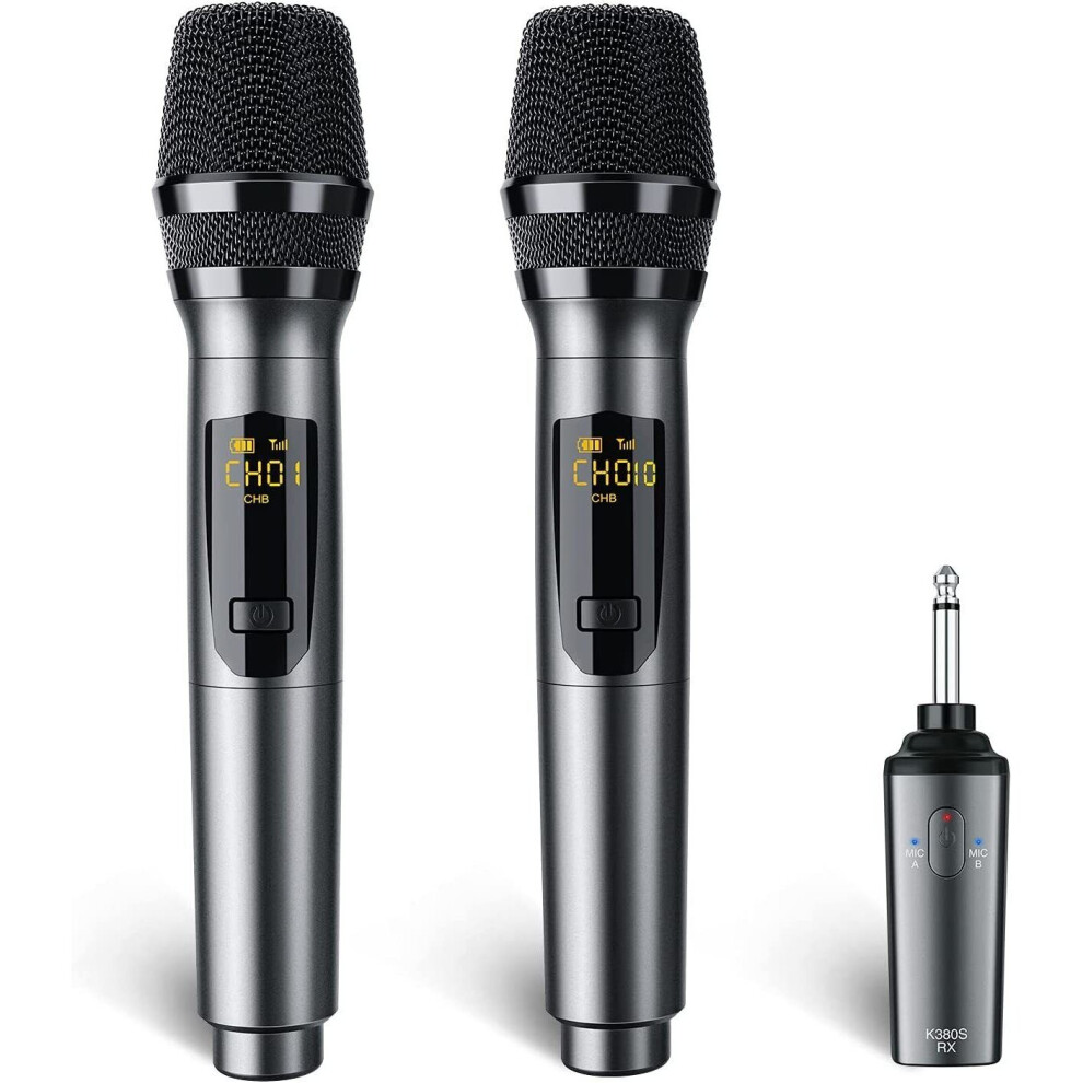 LEKATO Store Rechargeable Wireless Microphone 2.4GHz Dual Handheld Singing Micro