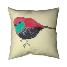 Begin Home Decor 5541-2020-AN362 20 x 20 in. Little Purple Bird Illustration-Double Sided Print Indoor Pillow