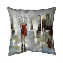 Begin Home Decor 5541-2626-CI20 26 x 26 in. Red Dress Woman-Double Sided Print Indoor Pillow