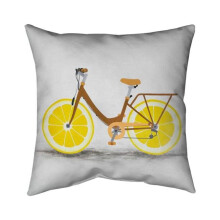 Begin Home Decor 5541-2020-TR36 20 x 20 in. Lemon Wheel Bike-Double Sided Print Indoor Pillow