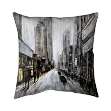 Begin Home Decor 5541-2020-CI67 20 x 20 in. Grey Gloomy Street-Double Sided Print Indoor Pillow