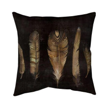 Begin Home Decor 5541-2020-AN237 20 x 20 in. Brown Feather Set-Double Sided Print Indoor Pillow