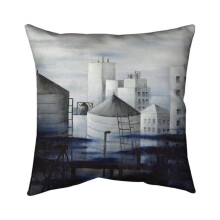 Begin Home Decor 5541-2626-CI250 26 x 26 in. Grey City with Blue Clouds-Double Sided Print Indoor Pillow