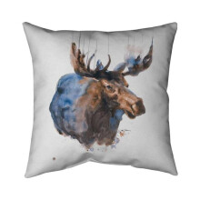 Begin Home Decor 5541-2020-AN254-1 20 x 20 in. Abstract Blue Moose-Double Sided Print Indoor Pillow