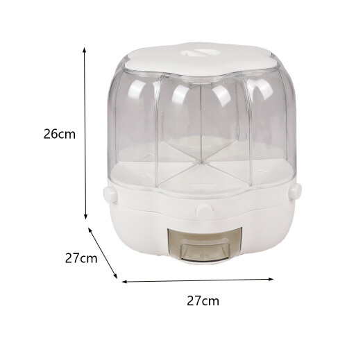 Living And Home 6-Gird Round Cereal Dispenser Organizer for Kitchen 1