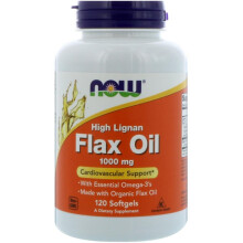 Now High Lignan Omega-3 Flax Oil Softgels 120's