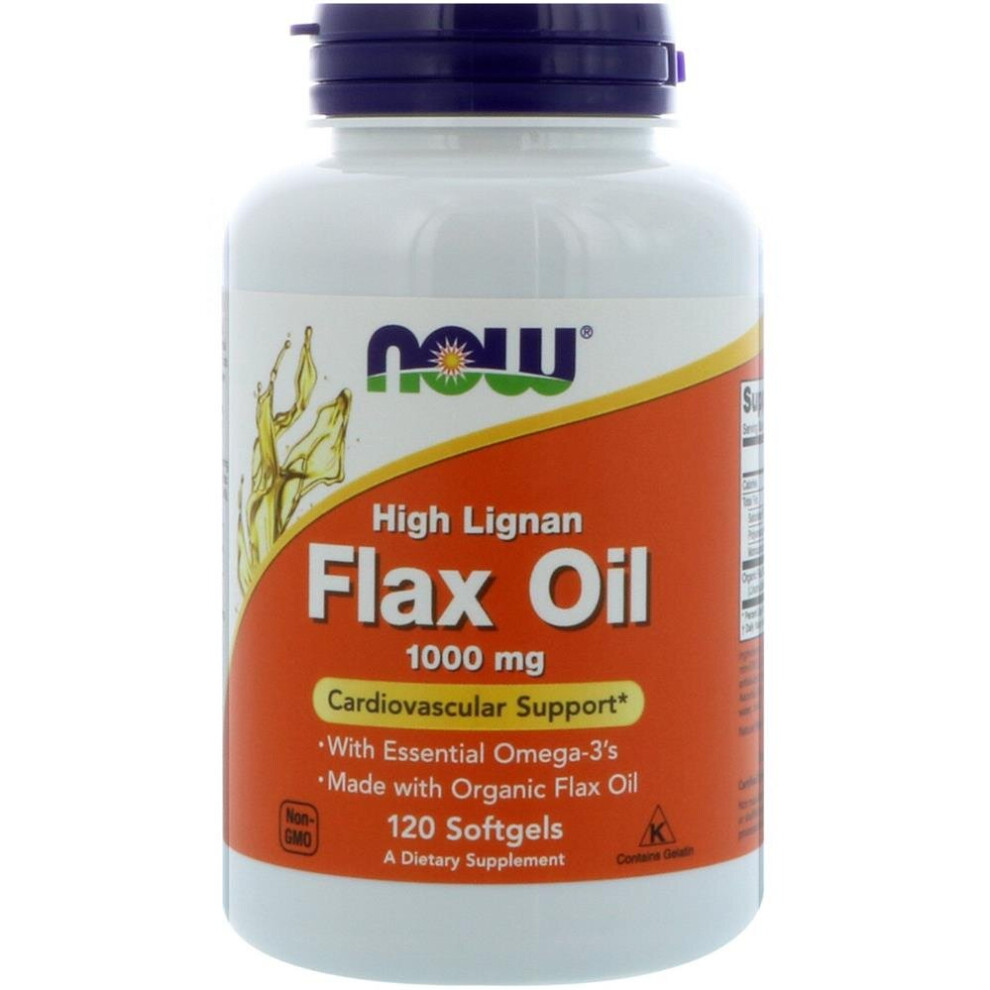 Now High Lignan Omega-3 Flax Oil Softgels 120's