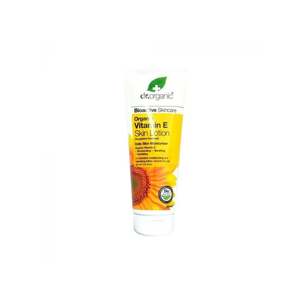 Dr. Organic Vitamin E Skin Lotion 200ml |Nourishing & Hydrating Body Lotion |Antioxidant Moisturizer for Dry Skin |Soft, Smooth & Healthy-Looking Skin