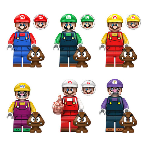 Mario Luigi Assembled Building Block Doll Kids Educational Toys Figure Ornament on OnBuy