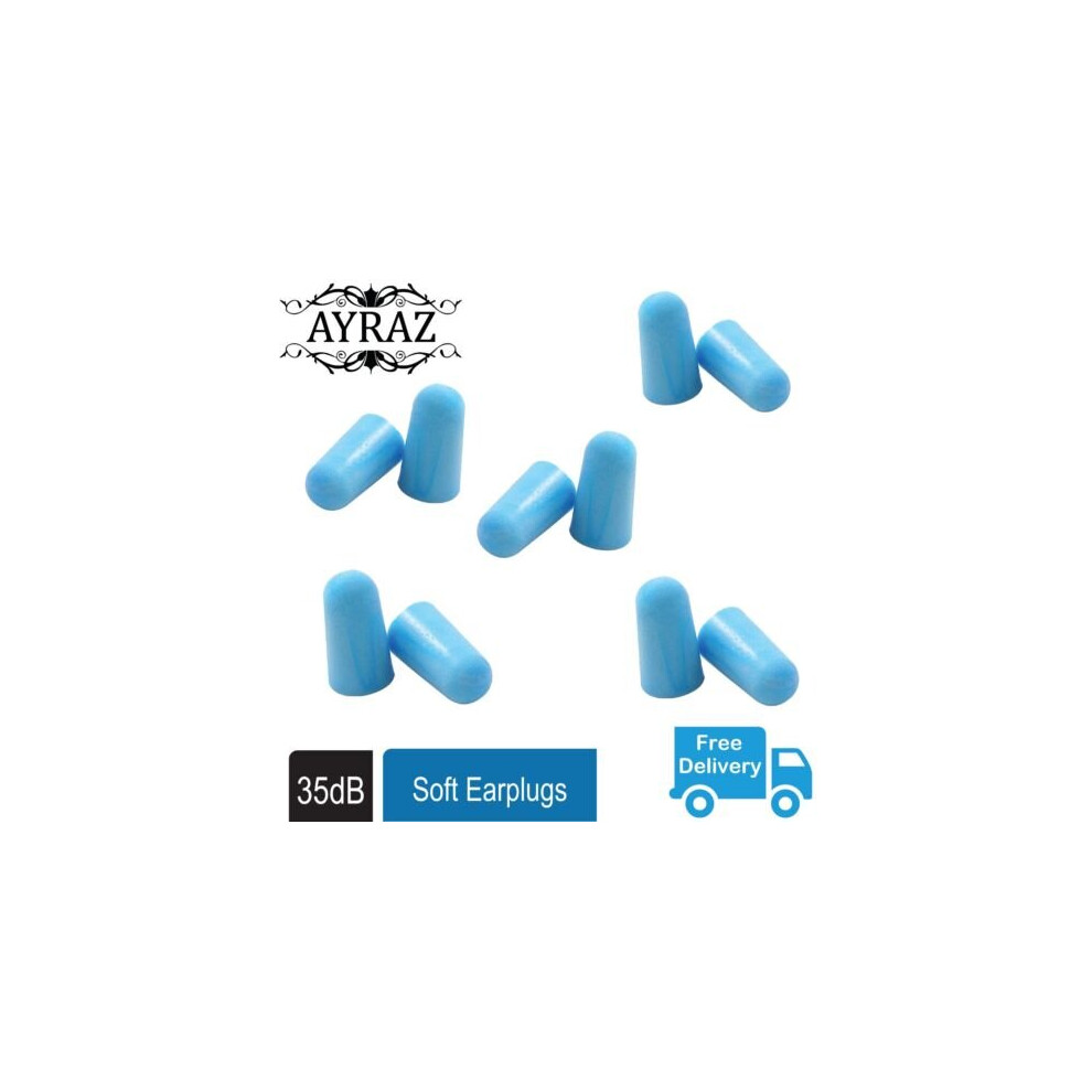 10Ear Plugs Soft for Sleep (5Pair) Reusable Foam 38dB Noise Cancelling