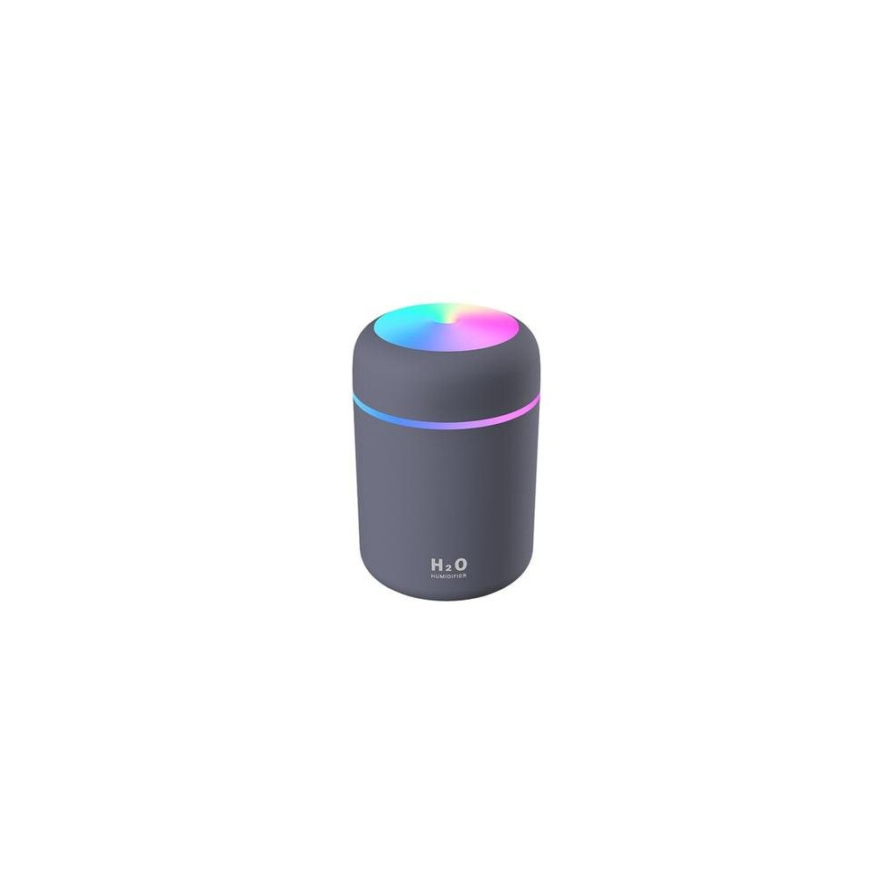 (Grey) Portable H2O Ultrasonic Air Humidifier with Romantic Light