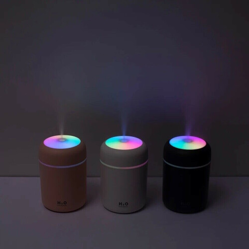 (White) Portable H2O Ultrasonic Air Humidifier with Romantic Light 2
