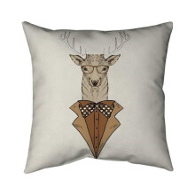 Begin Home Decor 5541-2626-AN60 26 x 26 in. Deer with Brown Coat-Double Sided Print Indoor Pillow