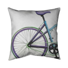 Begin Home Decor 5541-2020-TR30 20 x 20 in. Blue & Purple Bike-Double Sided Print Indoor Pillow