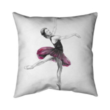 Begin Home Decor 5541-2020-SP51 20 x 20 in. Small Pink Ballerina-Double Sided Print Indoor Pillow