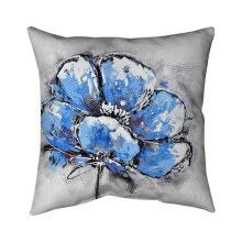 Begin Home Decor 5541-2626-FL27 26 x 26 in. Abstract Blue Petals-Double Sided Print Indoor Pillow