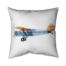 Begin Home Decor 5541-2626-CH10 26 x 26 in. Small Blue Plane-Double Sided Print Indoor Pillow