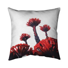 Begin Home Decor 5541-2626-FL329 26 x 26 in. Red Tropical Flowers-Double Sided Print Indoor Pillow
