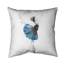 Begin Home Decor 5541-2626-SP50 26 x 26 in. Small Blue Ballerina-Double Sided Print Indoor Pillow
