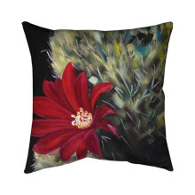 Begin Home Decor 5541-2626-FL320 26 x 26 in. Echinopsis Red Cactus Flower-Double Sided Print Indoor Pillow