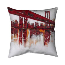 Begin Home Decor 5541-2626-CI195 26 x 26 in. Red Bridge-Double Sided Print Indoor Pillow