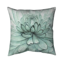 Begin Home Decor 5541-2626-FL333 26 x 26 in. Turquoise Flower-Double Sided Print Indoor Pillow