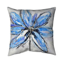 Begin Home Decor 5541-2626-FL28 26 x 26 in. Blue Flower-Double Sided Print Indoor Pillow