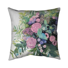 Begin Home Decor 5541-2626-FL348-1 26 x 26 in. Melody of Fuchsia Flowers-Double Sided Print Indoor Pillow