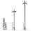 Large Metal Washing Line 2.4 m Post Support Pole 2