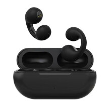 (Black) TWS Bone Conduction Bluetooth 5.3 Earphones Earring Wireless Headphone With Mic