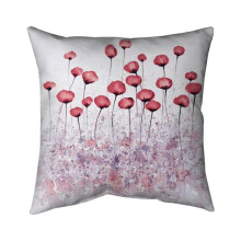 Begin Home Decor 5541-2020-FL172-1 20 x 20 in. Pink Flowers In A Field-Double Sided Print Indoor Pillow