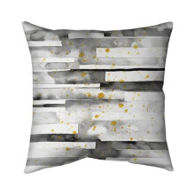 Begin Home Decor 5541-2020-AB93 20 x 20 in. Black Stripes with Gold Splash-Double Sided Print Indoor Pillow