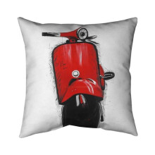 Begin Home Decor 5541-2626-TR39 26 x 26 in. Red Italian Scooter-Double Sided Print Indoor Pillow