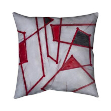 Begin Home Decor 5541-2020-AB15 20 x 20 in. Red Outlines Shapes-Double Sided Print Indoor Pillow