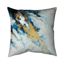 Begin Home Decor 5541-2020-AB63 20 x 20 in. Blue & Gold Marble-Double Sided Print Indoor Pillow