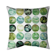 Begin Home Decor 5541-2020-AB73 20 x 20 in. Green Circles-Double Sided Print Indoor Pillow