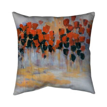 Begin Home Decor 5541-2020-AB24 20 x 20 in. Red Flowers Field-Double Sided Print Indoor Pillow