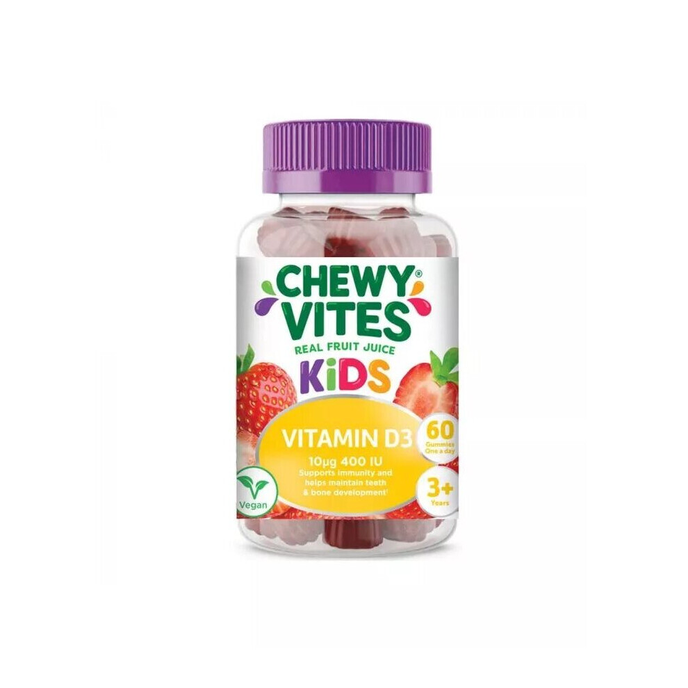 Chewy Vites Kids Vitamin D3 400 IU Gummies Essential Vitamin Support Children 60's