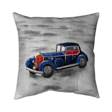 Begin Home Decor 5541-2626-TR17-1 26 x 26 in. Vintage Blue Toy Car-Double Sided Print Indoor Pillow