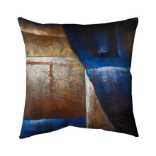Begin Home Decor 5541-2020-AB14 20 x 20 in. Bronze Shapes with Blue Light-Double Sided Print Indoor Pillow