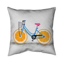 Begin Home Decor 5541-2626-TR38 26 x 26 in. Orange Wheel Bike-Double Sided Print Indoor Pillow