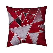 Begin Home Decor 5541-2020-AB16 20 x 20 in. White Triangles on Red Background-Double Sided Print Indoor Pillow